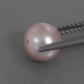 Pearl Gemstone in 7.6 mm Size for Sale, Pearl Stone in Silver Pink Color