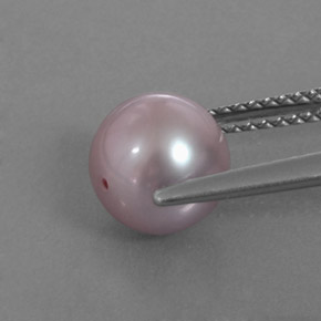 Pearl Gemstone in 7.6 mm Size for Sale, Pearl Stone in Silver Pink Color