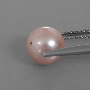 Pearl Gemstone in 7.4 mm Size for Sale, Pearl Stone in Cream Pink Color