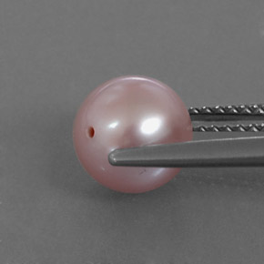 Pearl Gemstone in 7.7 mm Size for Sale, Pearl Stone in Silver Pink Color