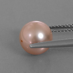 Pearl Gemstone in 8.1 mm Size for Sale, Pearl Stone in Silver Pink Color