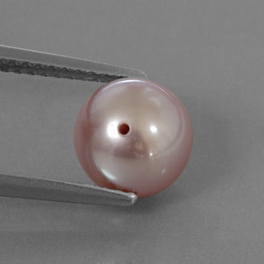 3.29 ct Silver Pearl Gemstone, Pearl Gem in Drilled Sphere Shape for Sale.