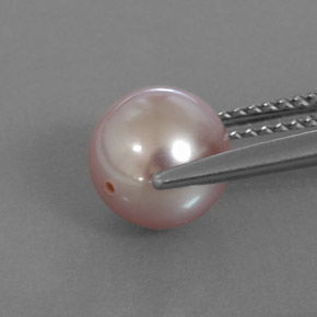 Pearl Gemstone in 7.8 mm Size for Sale, Pearl Stone in Pinkish Silver Color