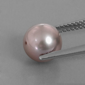 Pearl Gemstone in 7.9 mm Size for Sale, Pearl Stone in Pinkish Silver Color