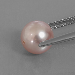 Pearl Gemstone in 7.7 mm Size for Sale, Pearl Stone in Silver Pink Color