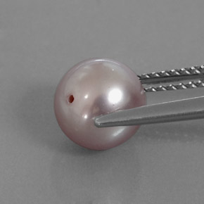 Pearl Gemstone in 7.8 mm Size for Sale, Pearl Stone in Pinkish Silver Color
