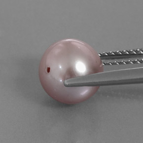 Pearl Gemstone in 7.9 mm Size for Sale, Pearl Stone in Grayish Pink Color