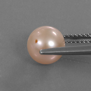 Pearl Gemstone in 7.6 mm Size for Sale, Pearl Stone in Cream Pink Color