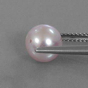 Pearl Gemstone in 7.6 mm Size for Sale, Pearl Stone in Silver Pink Color