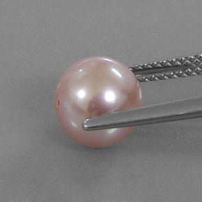 Pearl Gemstone in 8.1 mm Size for Sale, Pearl Stone in Medium Pink Color