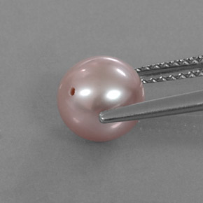 Pearl Gemstone in 7.8 mm Size for Sale, Pearl Stone in Silver Pink Color