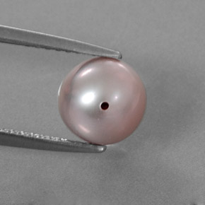 2.76 ct Silver Pearl Gemstone, Pearl Gem in Drilled Sphere Shape for Sale.
