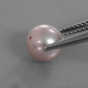 Pearl Gemstone in 7.4 mm Size for Sale, Pearl Stone in Pinkish Silver Color