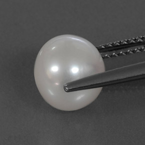 Pearl Gemstone in 8.5 mm Size for Sale, Pearl Stone in Silver White Color