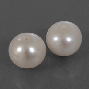 7.34 ct White Pearl Stone, Natural Pearl in Half-Drilled Sphere Shape for Sale