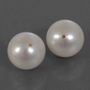 8.03 ct White Pearl Stone, Natural Pearl in Half-Drilled Sphere Shape for Sale