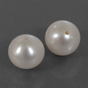 7.14 ct White Pearl Stone, Natural Pearl in Half-Drilled Sphere Shape for Sale