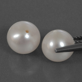 Pearl Gemstone in 8 mm Size for Sale, Pearl Stone in Silver White Color