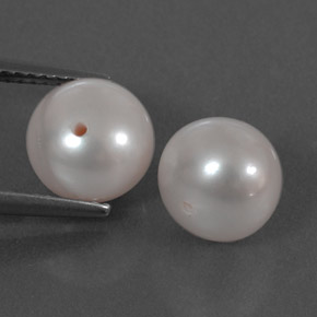 6.81 ct Cream Pearl Gemstone, Pearl Gem in Half-Drilled Sphere Shape for Sale.