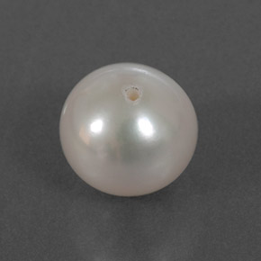 3.77 ct White Pearl Stone, Natural Pearl in Half-Drilled Sphere Shape for Sale