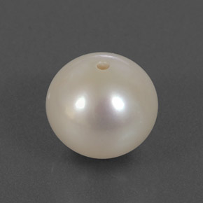 4.00 ct White Pearl Gemstone, Pearl Gem in Half-Drilled Sphere Shape for Sale.