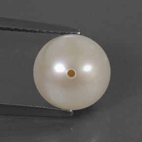 4.00 ct White Pearl Stone, Natural Pearl in Half-Drilled Sphere Shape for Sale