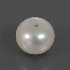 3.95 ct White Pearl Gemstone, Pearl Gem in Half-Drilled Sphere Shape for Sale.
