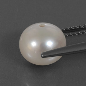 Pearl Gemstone in 8.6 mm Size for Sale, Pearl Stone in Silver White Color