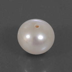 3.35 ct White Pearl Gemstone, Pearl Gem in Half-Drilled Sphere Shape for Sale.