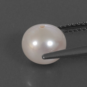 Pearl Gemstone in 8.1 mm Size for Sale, Pearl Stone in Silver White Color
