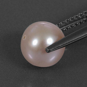 Pearl Gemstone in 7.6 mm Size for Sale, Pearl Stone in Cream Pink Color