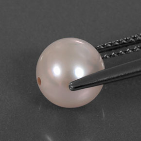 Pearl Gemstone in 7.6 mm Size for Sale, Pearl Stone in Silver Pink Color