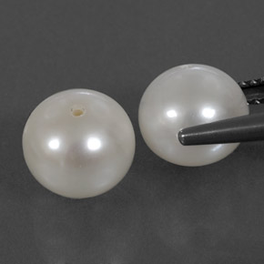Pearl Gemstone in 8.6 mm Size for Sale, Pearl Stone in Silver White Color