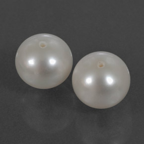 6.95 ct White Pearl Stone, Natural Pearl in Half-Drilled Sphere Shape for Sale