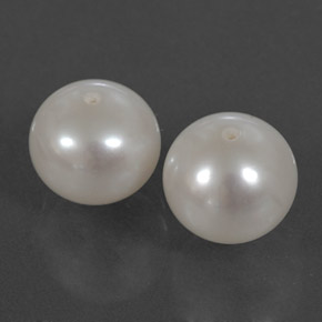 7.52 ct White Pearl Stone, Natural Pearl in Half-Drilled Sphere Shape for Sale