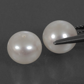 Pearl Gemstone in 8.3 mm Size for Sale, Pearl Stone in Silver White Color