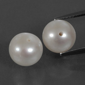 6.93 ct White Pearl Gemstone, Pearl Gem in Half-Drilled Sphere Shape for Sale.
