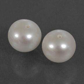 6.93 ct White Pearl Stone, Natural Pearl in Half-Drilled Sphere Shape for Sale