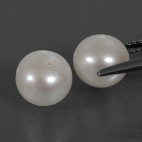 Pearl Gemstone in 8.1 mm Size for Sale, Pearl Stone in Silver White Color