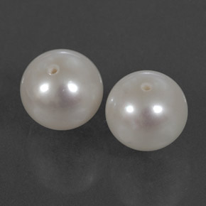 6.96 ct White Pearl Stone, Natural Pearl in Half-Drilled Sphere Shape for Sale
