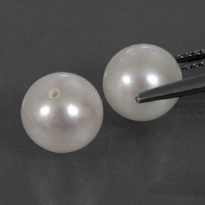 Pearl Gemstone in 8.1 mm Size for Sale, Pearl Stone in Silver White Color