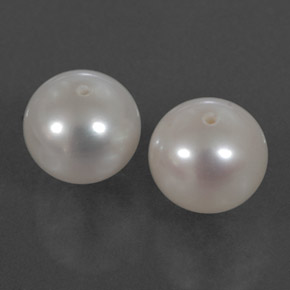 7.27 ct White Pearl Stone, Natural Pearl in Half-Drilled Sphere Shape for Sale