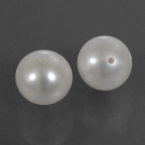 7.27 ct White Pearl Stone, Natural Pearl in Half-Drilled Sphere Shape for Sale