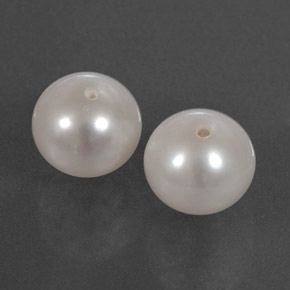 6.62 ct White Pearl Stone, Natural Pearl in Half-Drilled Sphere Shape for Sale
