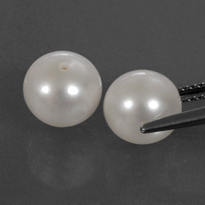 Pearl Gemstone in 8 mm Size for Sale, Pearl Stone in Silver White Color