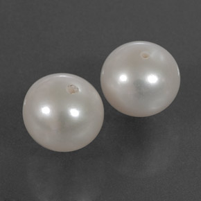 7.81 ct White Pearl Stone, Natural Pearl in Half-Drilled Sphere Shape for Sale