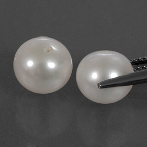 Pearl Gemstone in 8.4 mm Size for Sale, Pearl Stone in Silver White Color