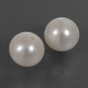 8.10 ct White Pearl Stone, Natural Pearl in Half-Drilled Sphere Shape for Sale