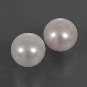 7.84 ct White Pearl Stone, Natural Pearl in Half-Drilled Sphere Shape for Sale