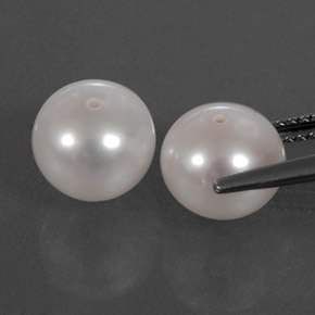 Pearl Gemstone in 8.4 mm Size for Sale, Pearl Stone in Silver White Color